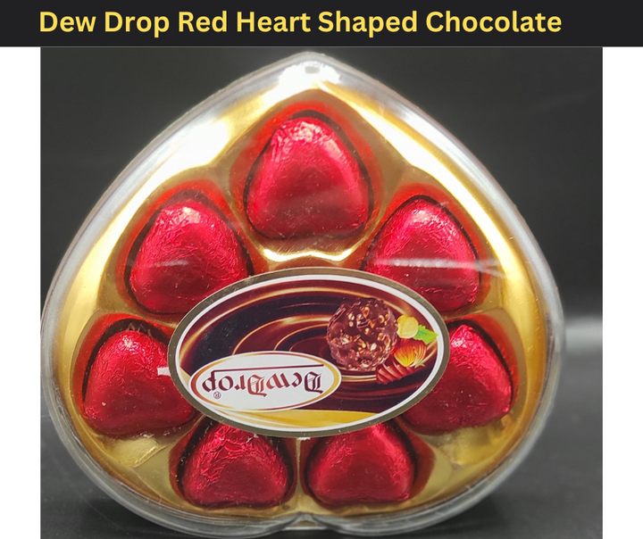 Dew Drop Red Heart Shaped Chocolate